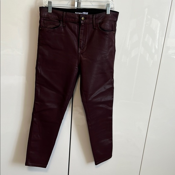 SAM EDELMAN NWOT Stiletto Women's Skinny Coated Jeans Burgundy, Size 31 - Picture 4 of 11